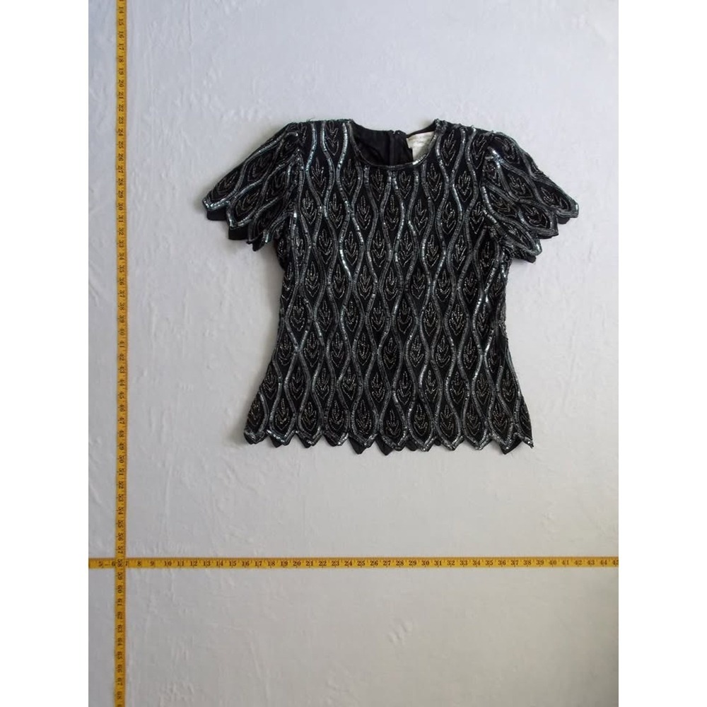 Vintage Papell Boutique Eveningโ Black Large Blouse